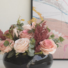 Arranjo De Rosas E Peônias Artificiais No Vaso Preto | Formos